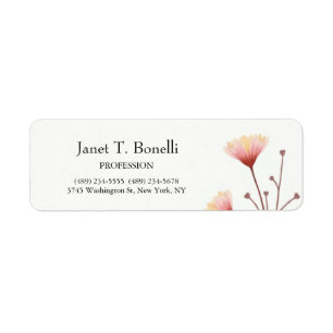Blommigt Elegant Enkel Professionell Returadress Etikett