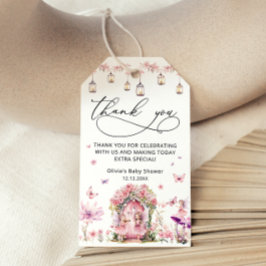 Blommigt Elegant Fairy Garden Baby Shower Tack Presentetikett