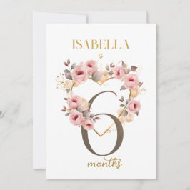 Blommigt Elegant - första årets Baby-milstolpe-kor Inbjudningar
