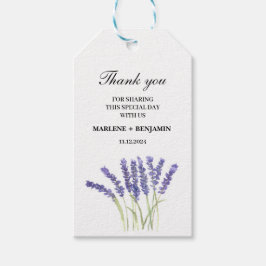 Blommigt Elegant Lavender Watercolor Flowers Bröll Presentetikett