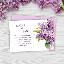 Blommigt Elegant Lilac Baby Shower Bokar för Baby Tilläggskort