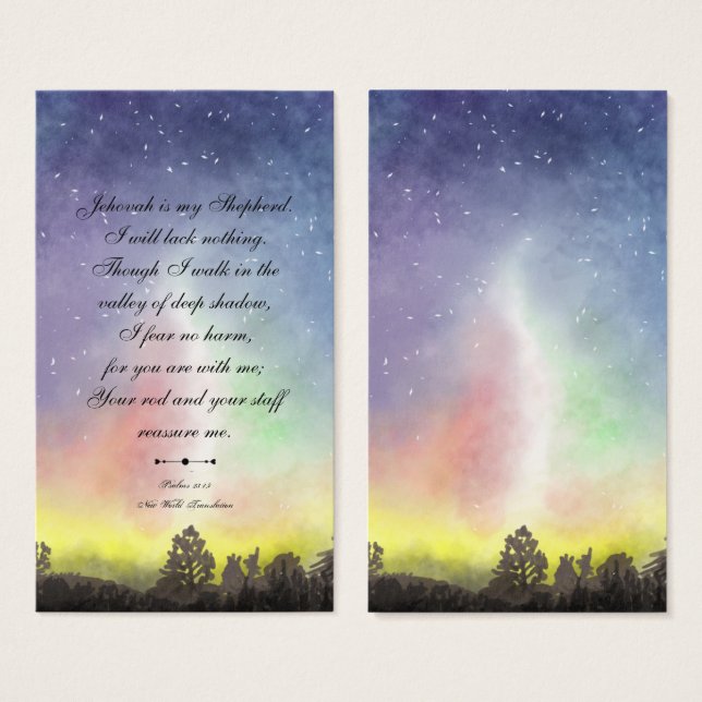 Blommigt Elegant Modern Religiösa Bible Visitkort (Framsida & baksida)