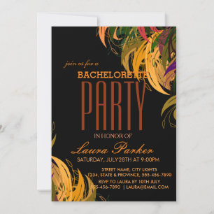 Blommigt Elegant Orange Bachelorette Party Inbjudningar
