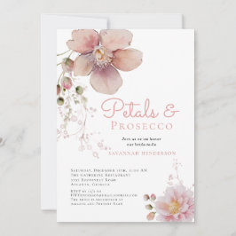 Blommigt Elegant Petals och Prosecco Möhippa Inbjudningar