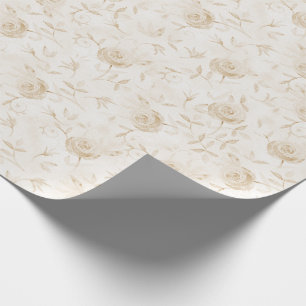 Blommigt Elegant Ro Beige White Mönster Presentpapper