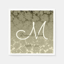 Blommigt Elegant Sage Grönt Ivory Monogram Bröllop