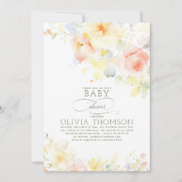 Blommigt Elegant Soft Summer Baby Shower Inbjudningar