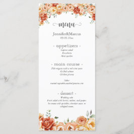 Blommigt Elegant Solnedgång Garden Flat Menu Meny