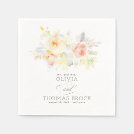 Blommigt Elegant, sommartid, Bröllop Pappersservett