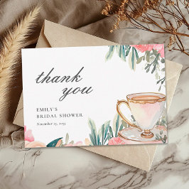 Blommigt Elegant Tea Party Möhippa Tack Kort