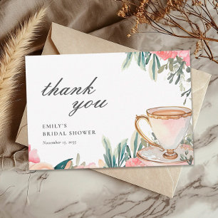 Blommigt Elegant Tea Party Möhippa Tack Kort