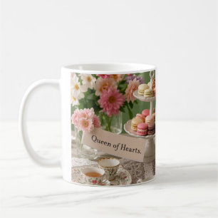 Blommigt elegant tekopp Hjärtdrottning Kaffemugg