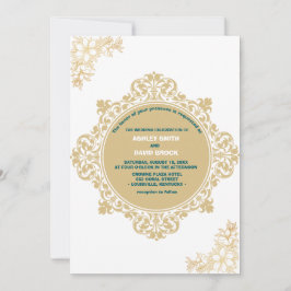 Blommigt Elegant Vintage Beige Neutralt Bröllop Inbjudningar