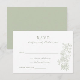 Blommigt Elegant Vintage bröllop OSA Inbjudningar