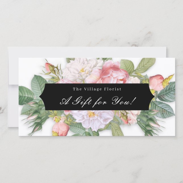 Blommigt Elegant Vintage Ro Gift Certificate (Framsida)