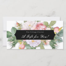 Blommigt Elegant Vintage Ro Gift Certificate