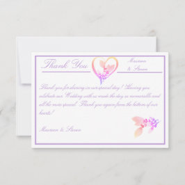 Blommigt Elegant White, Bright Rosa & Mauve Bröllo Tack Kort