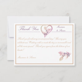 Blommigt Elegant White & Ro Guld Bröllop Tack Kort