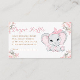 blommigt Elephant Girl babydusch Raper raffle Tilläggskort