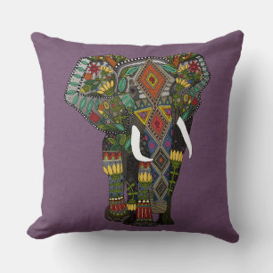 blommigt elephant violett kudde