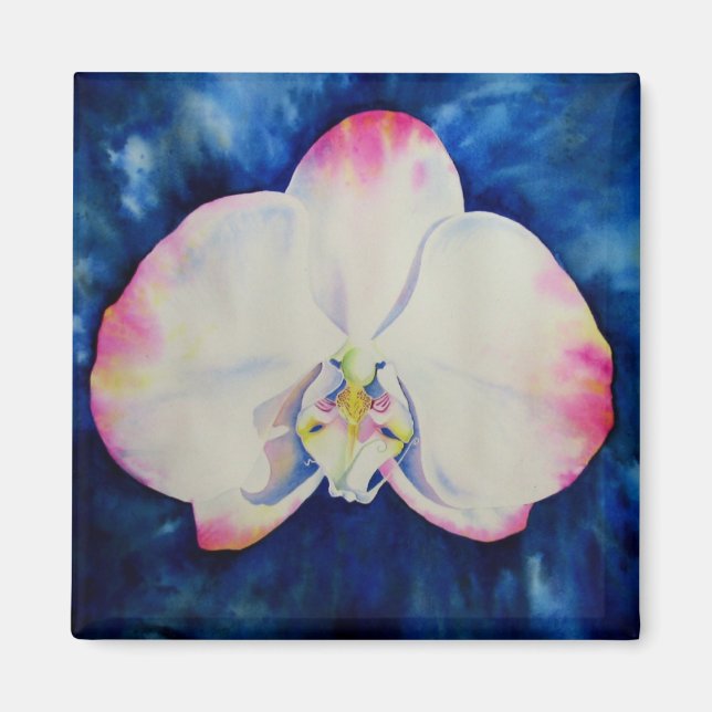 blommigt eller chid för vit rosa elegant magnet (Framsidan)