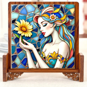 Blommigt Embrace Mosaic Ceramic Tile Kakelplatta
