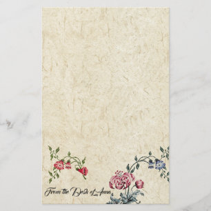 Blommigt Embroidery Faux Handmade Papprare papper