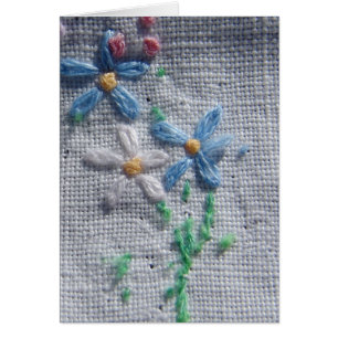 Blommigt Embroidery Hälsningskort