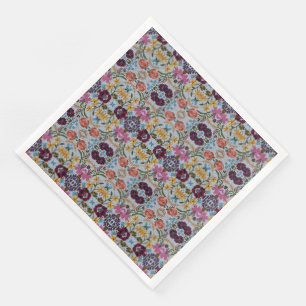Blommigt Embroidery Mönster med vackra blommor Pappersservett