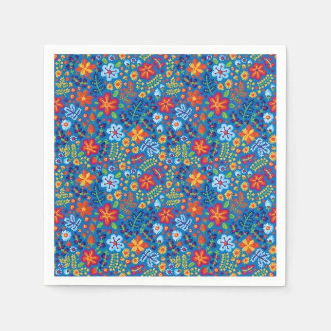 Blommigt Embroidery Mönster Pappersservett (Framsidan)