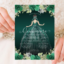 Blommigt Emerald Grönt Dress Birthday Quinceanera