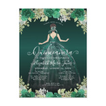 Blommigt Emerald Grönt Dress Birthday Quinceanera 