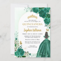 Blommigt Emerald Grönt Princess Birthday Quinceane