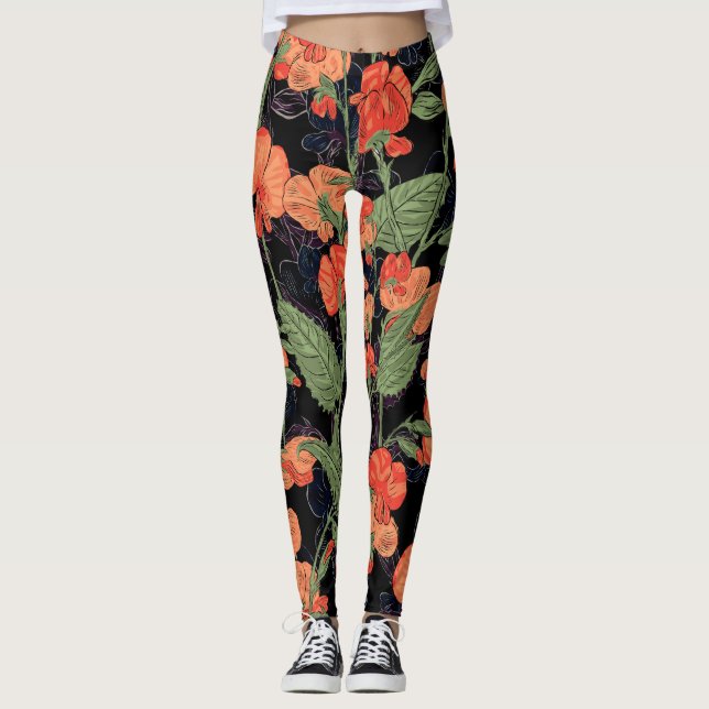 Blommigt Energizing Leggings (Framsida)