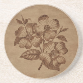 Blommigt Engring på Åldras Papper Underlägg