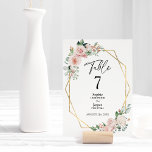 Blommigt Enkelt Bröllop-Bordsnummer Bordsnummer<br><div class="desc">Den här blommigten, enkel utformning av det vita bordsnumret i bröllop, har en vacker neutralt i chicen svart eller vitt med enkel modern typografi och kalligrafi i elegant för att ange en sofistikerad ton för vilken stil som helst av händelsen. Varje produkt är förskönad med vackra rosa ros och persiko-...</div>