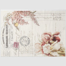 Blommigt Ephemera Decoupage Papprare