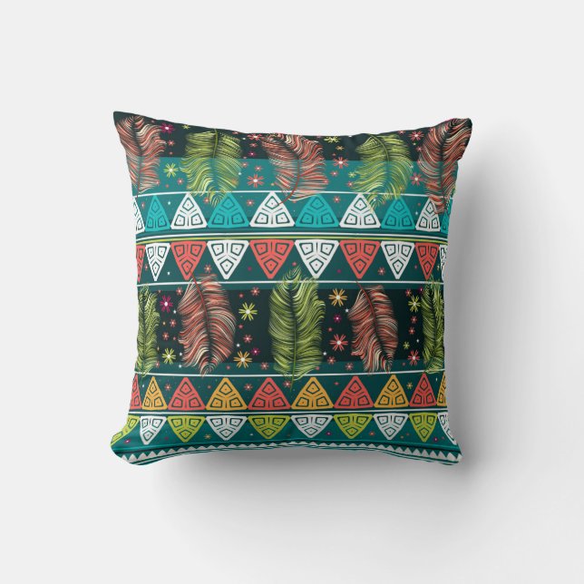 Blommigt Ethnic Doodle: Gentle Vintage. Kudde (Framsida)