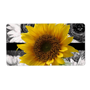 Blommigt-etiketter, solros fraktsedel