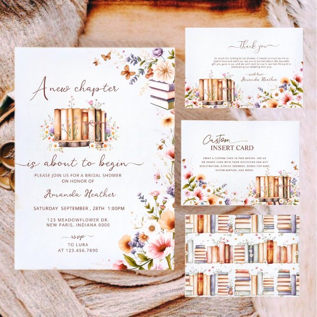 Blommigt ett nytt kapitel börjar Möhippan Inbjudningar (Skapare uppladdad)