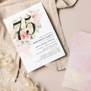 Blommigt Eucalyptus 75:e födelsedagsinbjudan