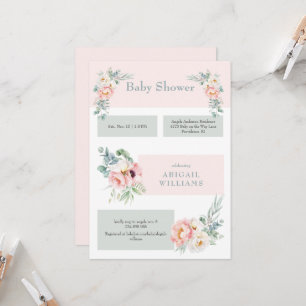 Blommigt Eucalyptus Baby Shower Inbjudningar