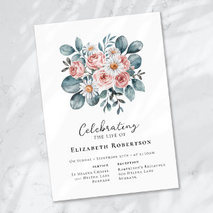 Blommigt Eucalyptus Boho Funeral Inbjudningar