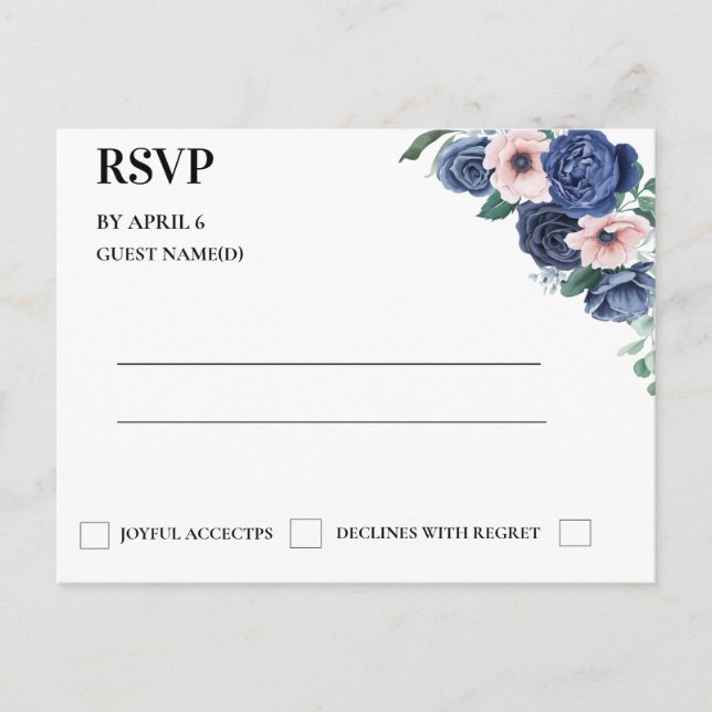 Blommigt Eucalyptus Bröllop OSA Card Inbjudan Vykort (Framsida)