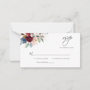 Blommigt Eucalyptus Burgundy Bröllop OSA Card Anteckningskort