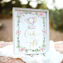 Blommigt eucalyptus elephant Cards och presenter Poster