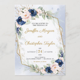 Blommigt Eucalyptus Faux Bröllop Inbjudningar