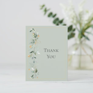 Blommigt Eucalyptus Greenery Guld Bröllop Grönt Vykort