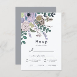 Blommigt Eucalyptus Lavender Boho Bröllop Inbjudningar