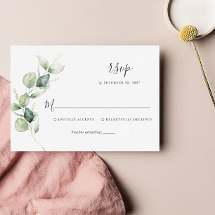Blommigt Eucalyptus Löv Script Bröllop OSA Kort